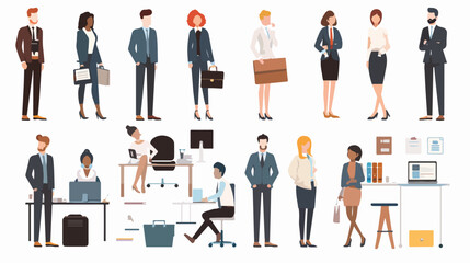 Business and Workforce over white background vector