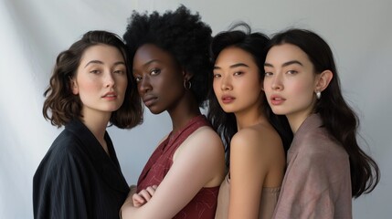 Obraz premium Multiethnic women in a studio setting