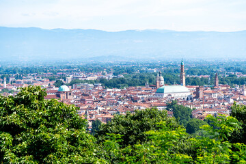 Lush Greenery Overlooking the City of Palladian Architectural Gems of Vicenza, Italy
