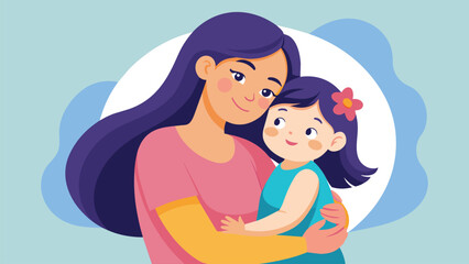  Mother day, mother with child flat vector illustration on white background