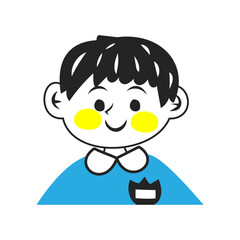 幼稚園児の男の子。シンプルなベクターイラスト。
A kindergarten boy. Simple vector illustration.