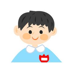 幼稚園児の男の子。フラットなベクターイラスト。
A kindergarten boy. Flat vector illustration.
