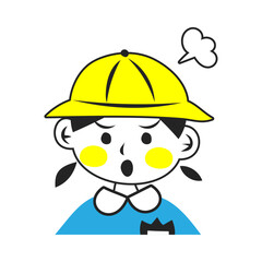 怒る幼稚園児の女の子。シンプルなベクターイラスト。
An angry kindergarten girl. Simple vector illustration.