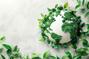 Eco-Friendly Earth Shaped from Green Leaves, World Environment Day Concept