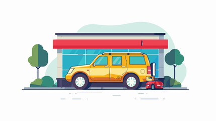 Car sale design flat cartoon vactor illustration is