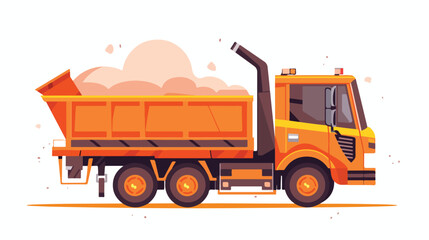 Cargo truck vehicle flat cartoon vactor illustratio
