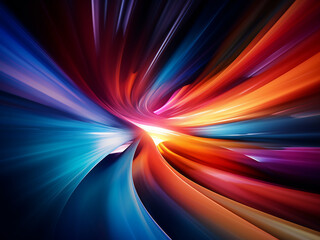 Witness the energetic essence captured in the colorful motion blur background.