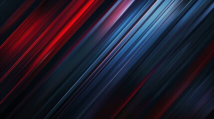 Abstract red and blue streaks in diagonal motion for creative background. Sleek blue and red light patterns for vibrant wallpaper.