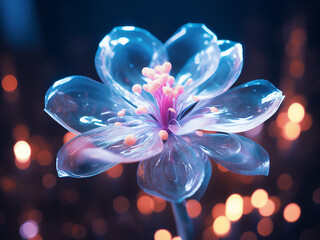 Circular bokeh background formed by candlelight and water in the dark