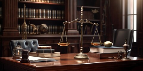 Fototapeta na wymiar scales courtroom justice Generative AI