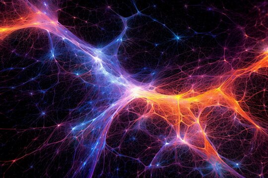  Depict the neural connections as glowing paths or streams of light stemming from the central brain structure, linking various points within. 