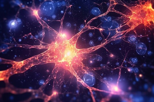  Depict the neural connections as glowing paths or streams of light stemming from the central brain structure, linking various points within. 