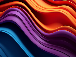Colorful paper forms geometric shapes in a vibrant background.