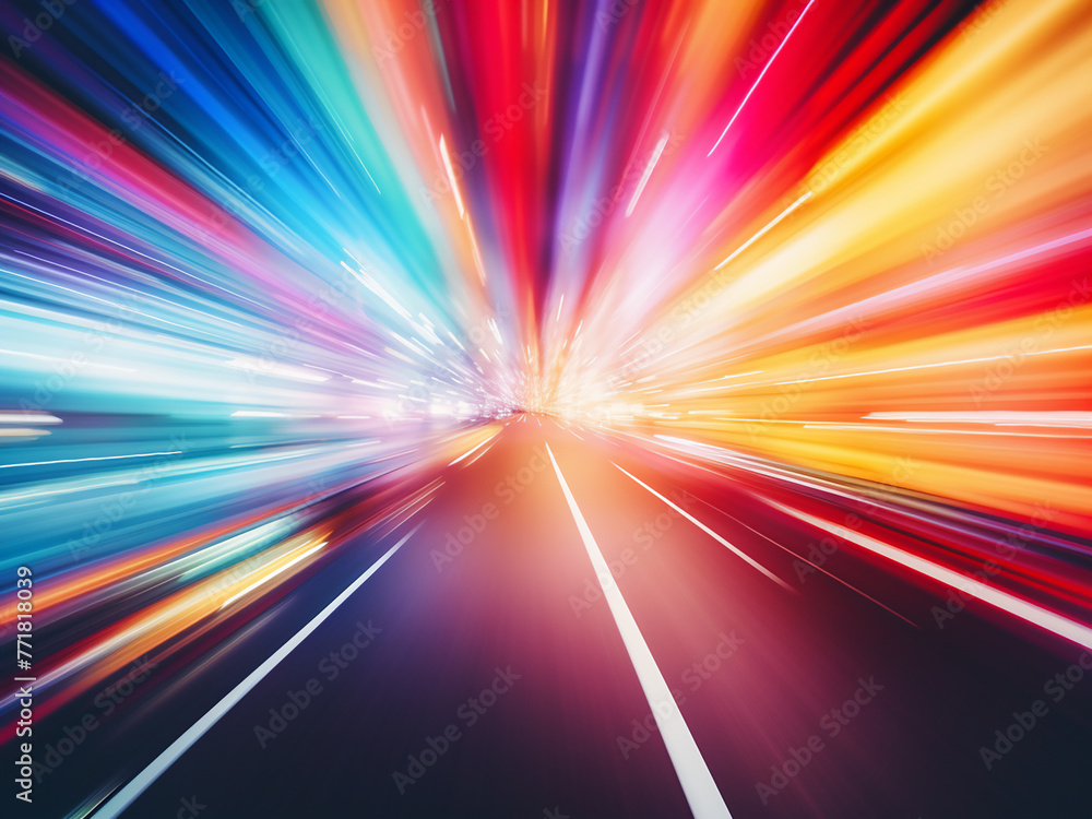 Poster speed and color merge in an abstract motion blur texture.