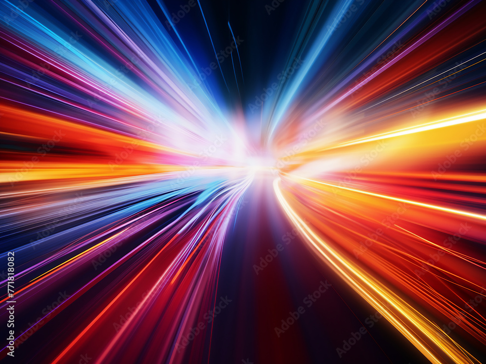 Poster a dynamic motion blur creates abstract speed in colorful backgrounds.