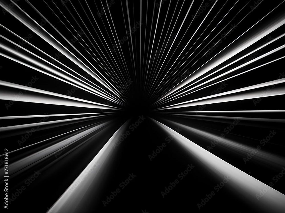 Poster fast-moving narrow lines form a seamless loop in a tunnel.