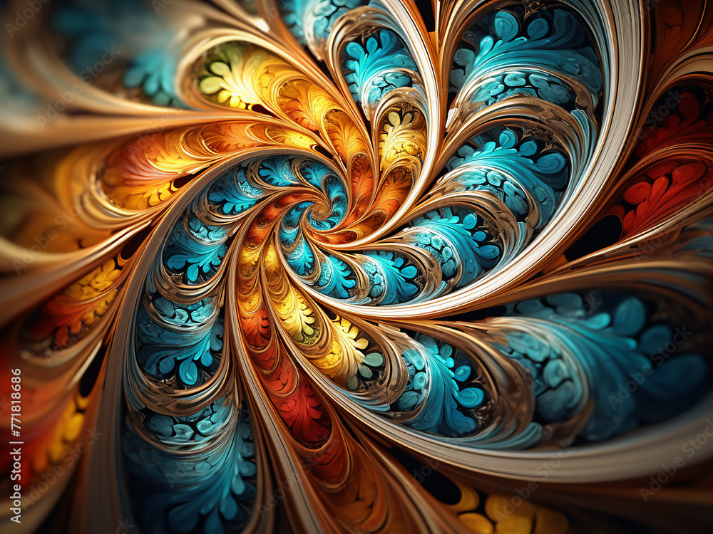 Poster fractal background is digitally created for various design purposes.