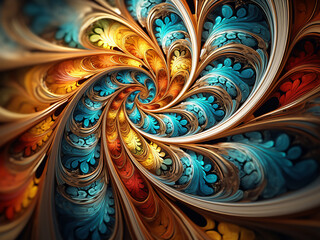 Fractal background is digitally created for various design purposes.