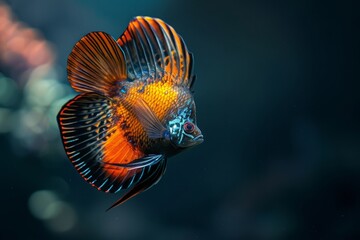 Fototapeta premium yellow tang fish isolated on black background