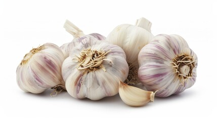 Isolated white garlic