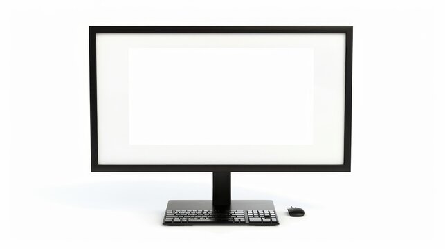 White background with an isolated computer screen display