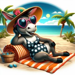lady donkey on a vacation