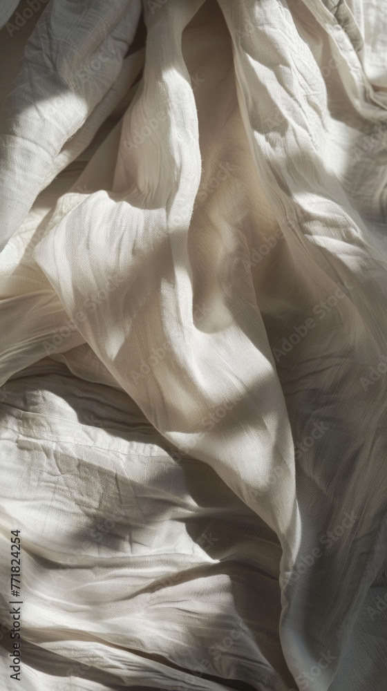 Poster stunning monochrome image featuring fabric with a shimmering, metallic appearance, accentuating its 