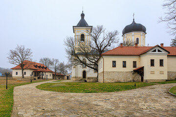 Monastery of Capriana in the Republic of Moldova. Background with selective focus and copy space