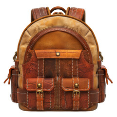 Leather backpack and brown canvas for school