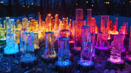 Intricate Ice Sculptures Representing the Transition into a New Year