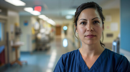 Portrait of Compassionate Nurse in Hospital Scene