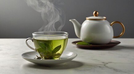 "Steeped Serenity: A Cup of Green Tea"
