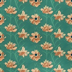 Fototapeta premium Flowers' seamless pattern design