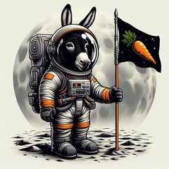 an astronaut donkey