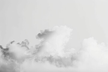 Ethereal white fog or smoke on a clean white background, minimalist abstract photo