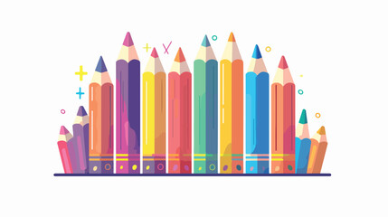 Color pencils color icon vector illustraction desig