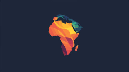 Colorful Africa Logo Design Template flat cartoon v