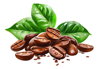 Coffee Beans on transparent background