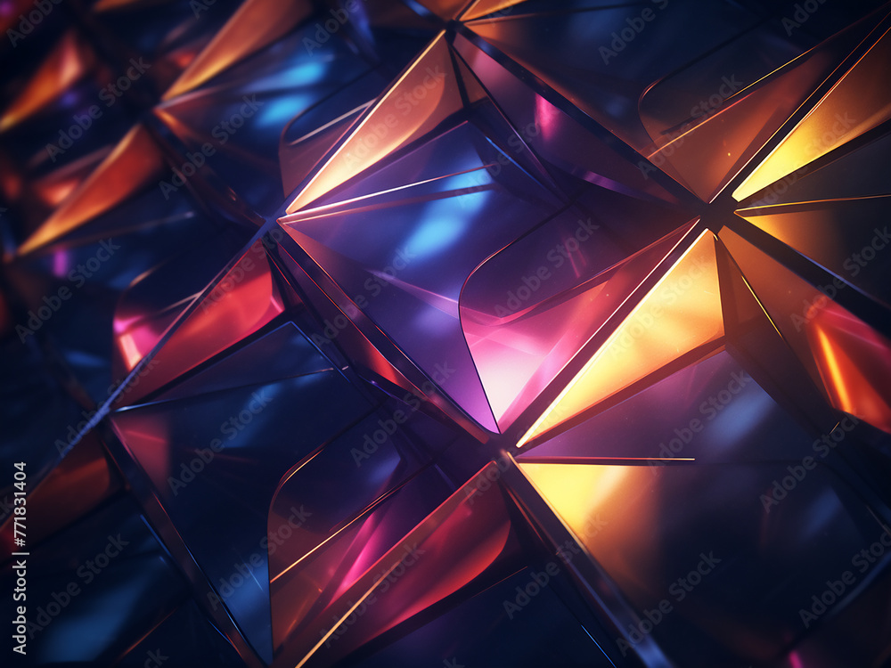 Poster witness the innovation of abstract geometric design in a technological context.