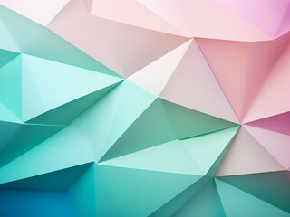 Explore the soothing tones of pastel pink and green in geometric shapes.