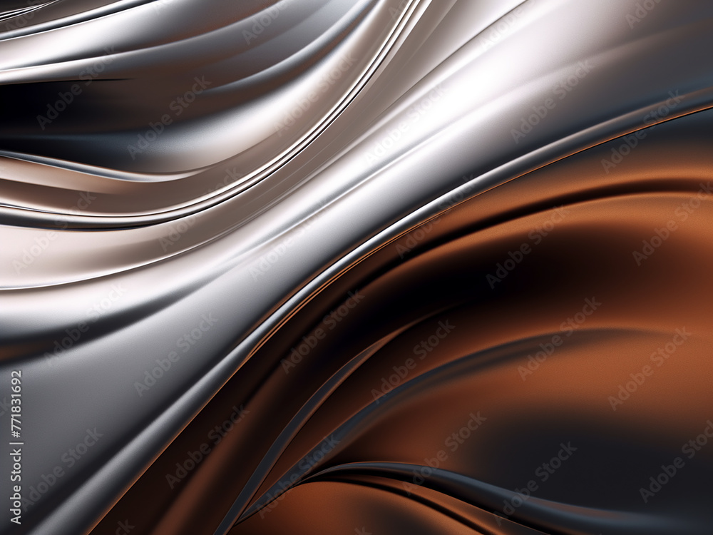 Poster engage with the metallic allure of smooth lines in this abstract background.