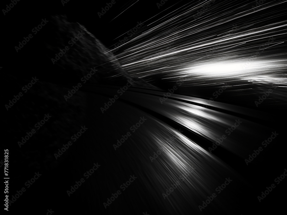 Poster experience the unique patterns and monochrome hues of a night speed motion background.