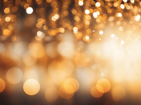 Abstract of Christmas lights and bokeh with glittering backdrop.