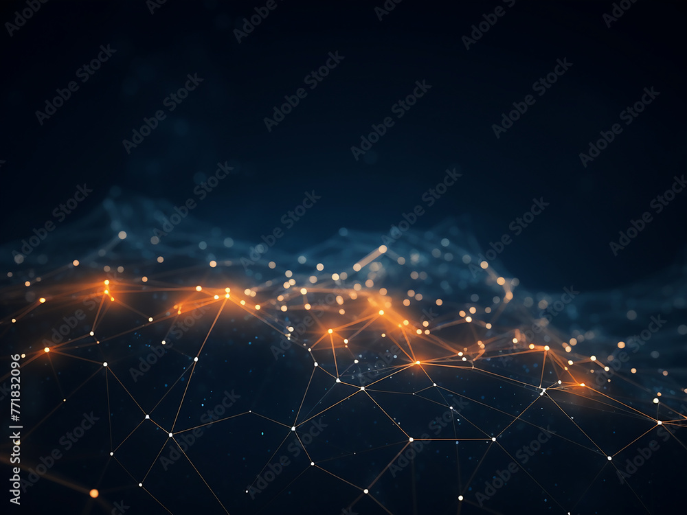 Aufkleber abstract background illustrates low poly polygonal space with connecting elements.
