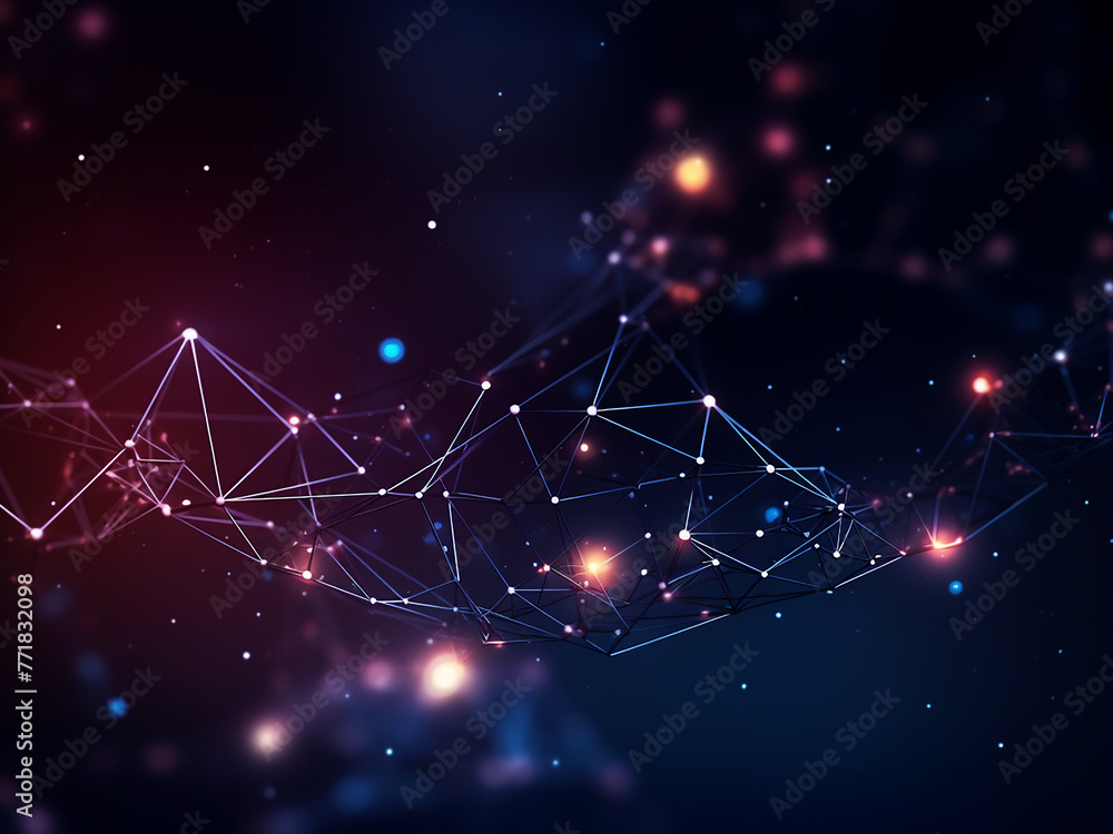 Poster connection structure of dots and lines in polygonal space.