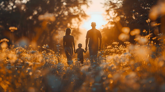 international day of families, family day, silhouette of parents taking care of children,  global day of parents, parenting