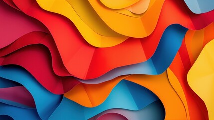 Vivid waves of color: abstract paper art