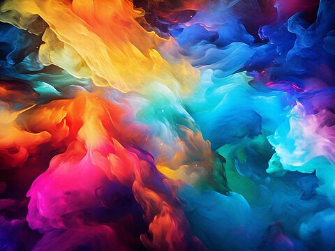 Abstract multicolored background shines with vivid hues.