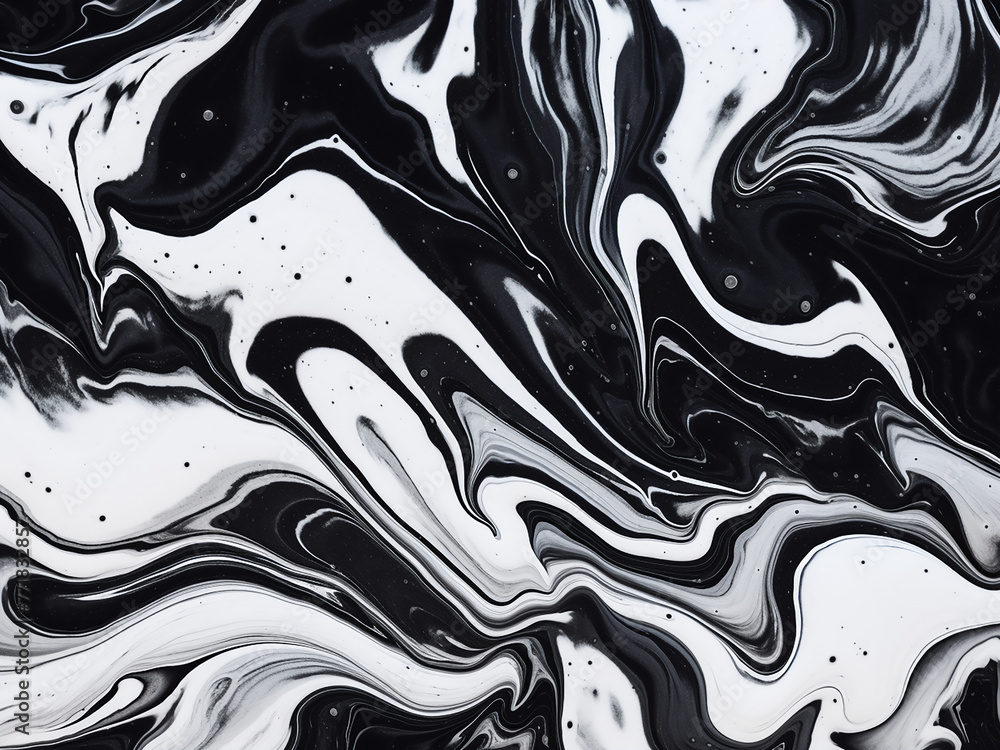 Poster 3d render of black and white abstract background with elegant lines.