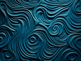 Abstract swirls create a textured blue pattern.